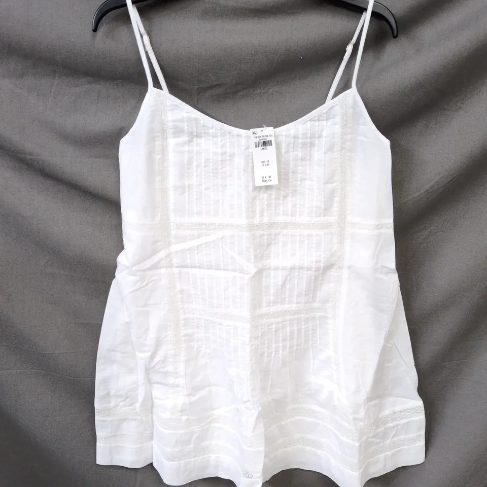 ABERCROMBIE & FITCH WHITE SLEEVELESS TOP – WOMEN'S, UK SIZE L