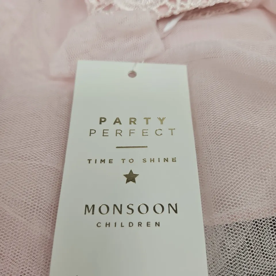 MONSOON CHILDREN PALE PINK PARTY DRESS – AGE 3 YRS, 98 CM (MACHINE WASHABLE)
