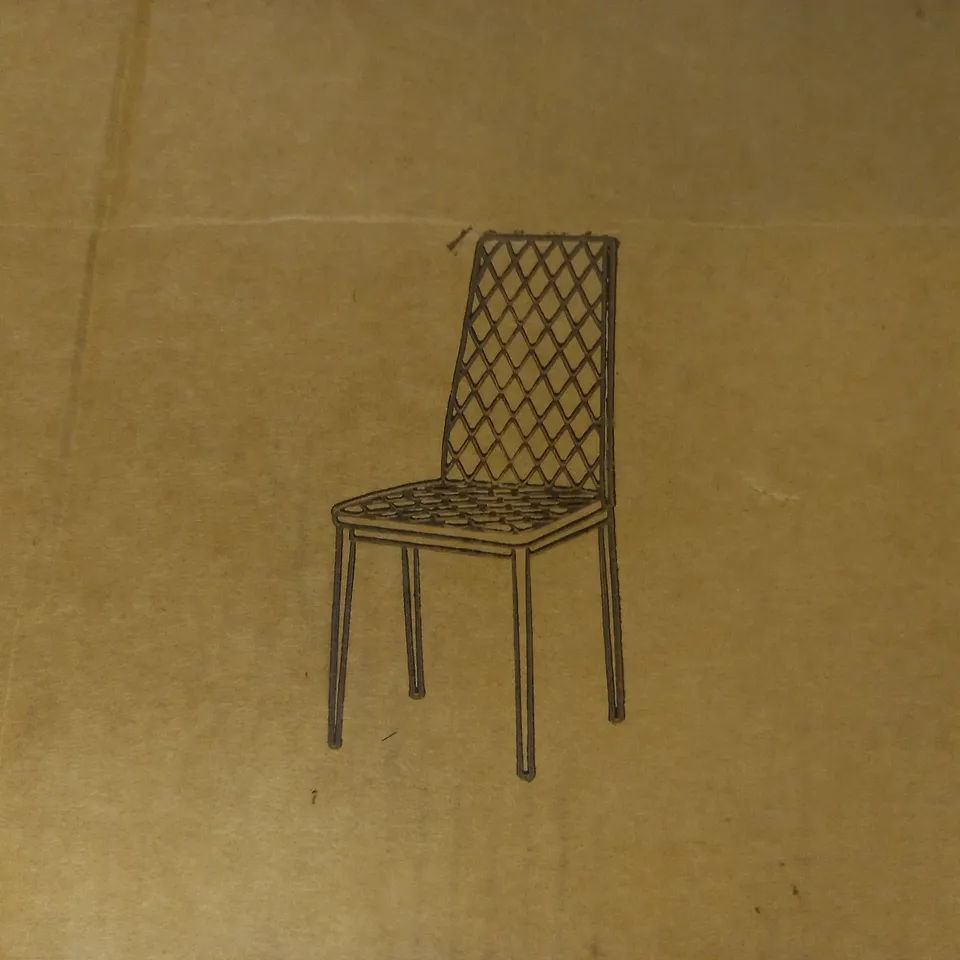 BOXED SET OF 6 GREY PADDED DINING ROOM CHAIRS