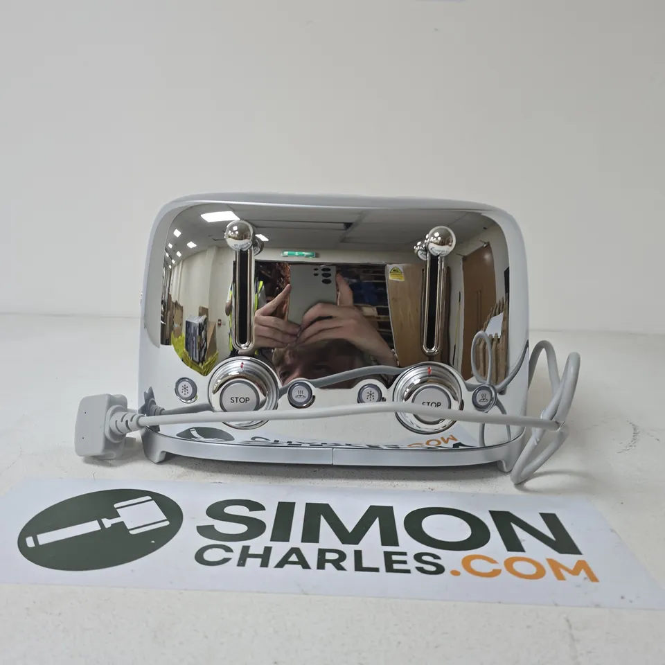 BOXED 50'S STYLE TOASTER STEEL 