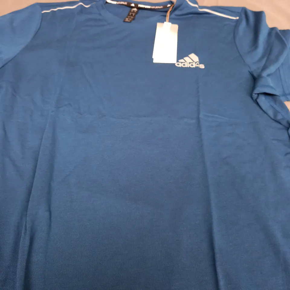 ADIDAS PERFORM NATURALLY BLUE T-SHIRT - MEDIUM