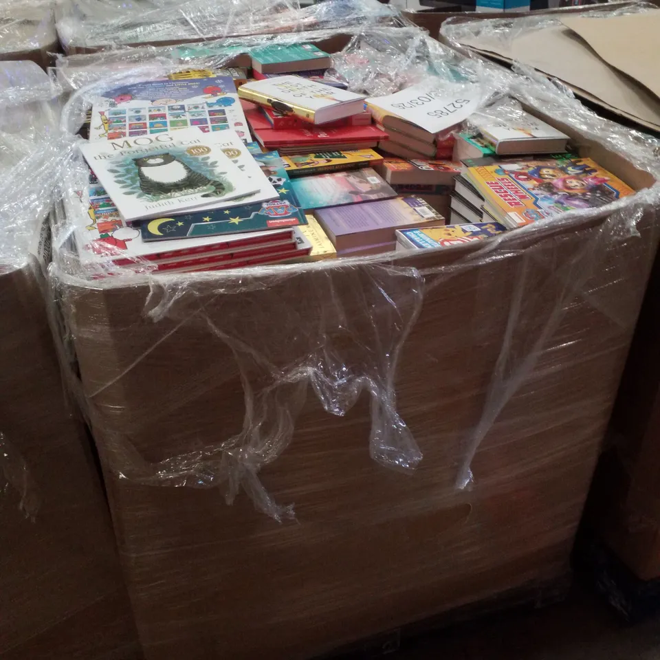 PALLET CONTAINING ASSORTED BOOKS INCLUDING MOG THE FORGETFUL CAT, THE LAST DEATH OF THE YEAR, BOBLAND, END GAME & BLOOD OF HERCULES