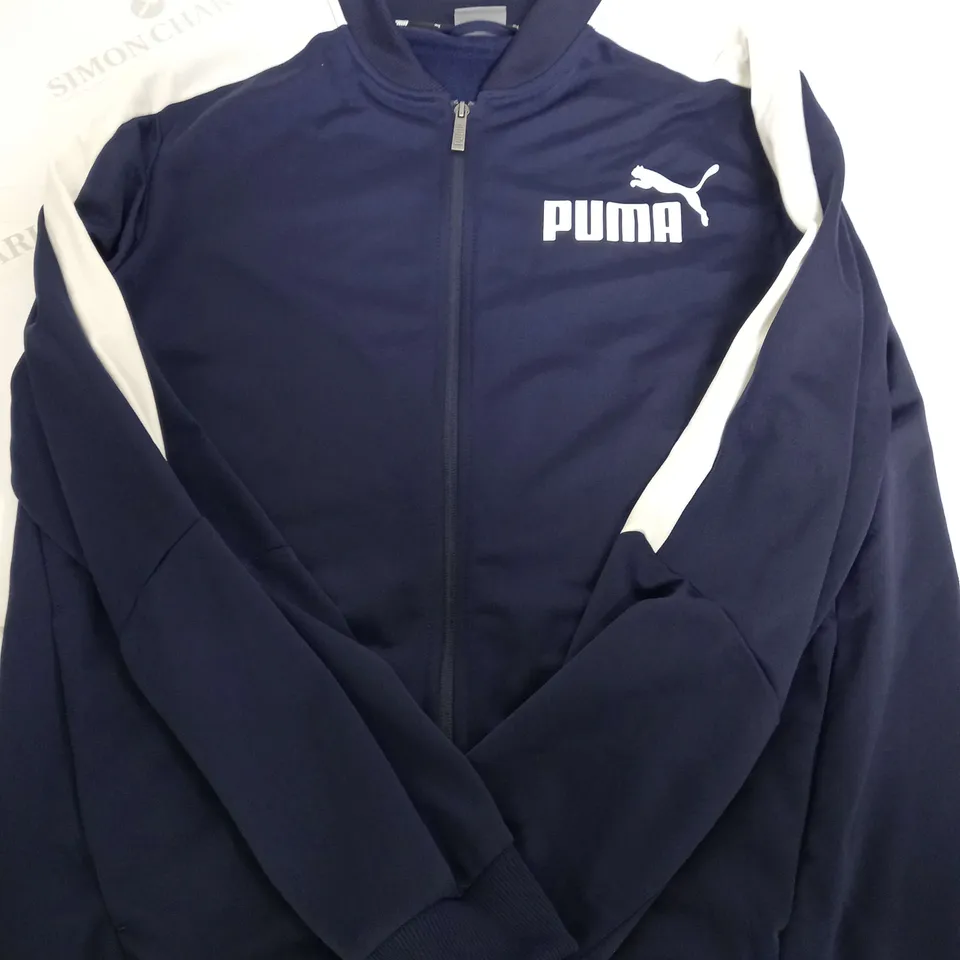 PUMA BLUE & WHITE ZIP UP JACKET - LARGE
