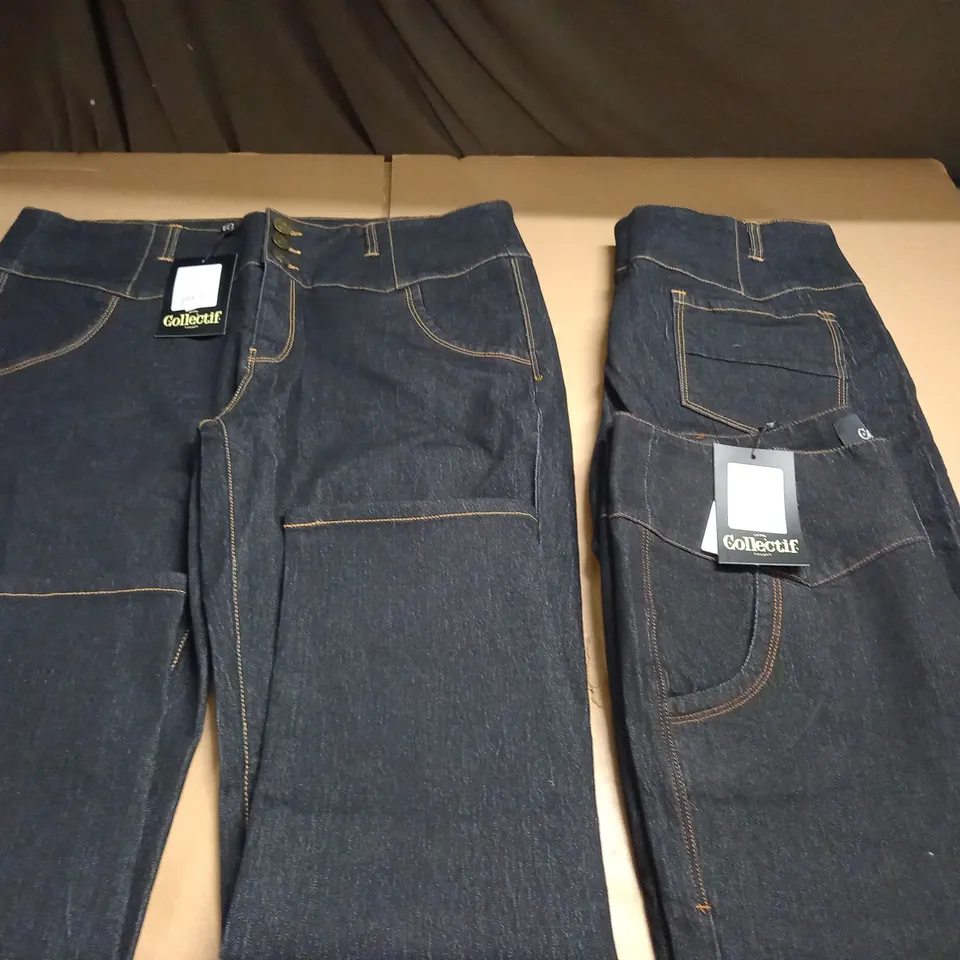 LOT OF 3 COLLECTIF REBEL KATE DENIM JEANS IN BLACK - VARIOUS SIZES