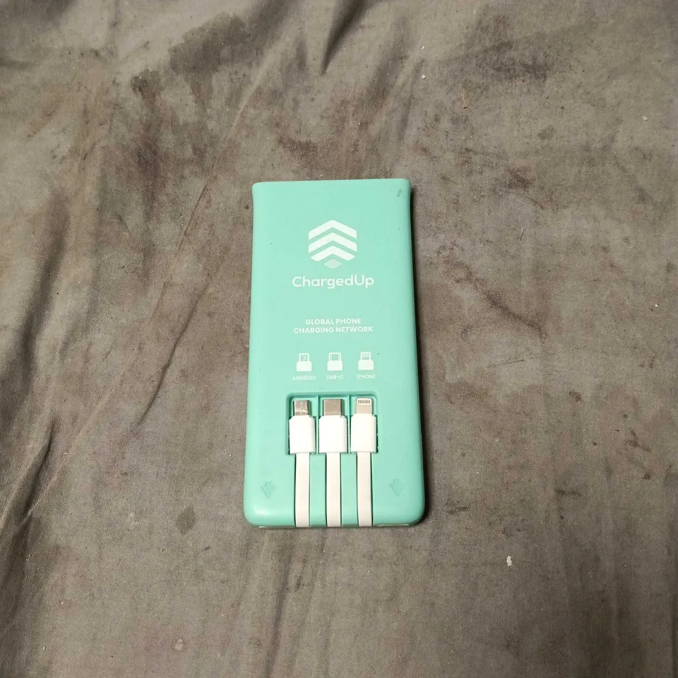CHARGEDUP PORTABLE POWER BANK – TURQUOISE (SMART SHARED POWER BANK) ANDROID/IPHONE/USB