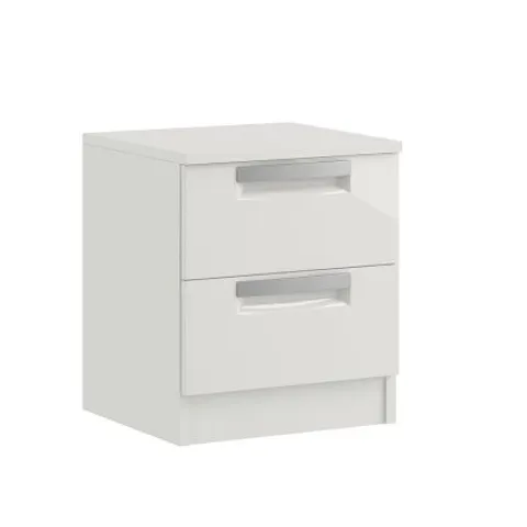 BOXED GLOSS 2-DRAWER BEDSIDE - COLLECTION ONLY