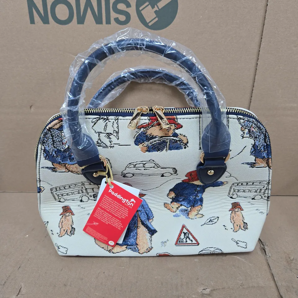 PADDINGTON BEAR PRINT HANDBAG – BLUE HANDLES