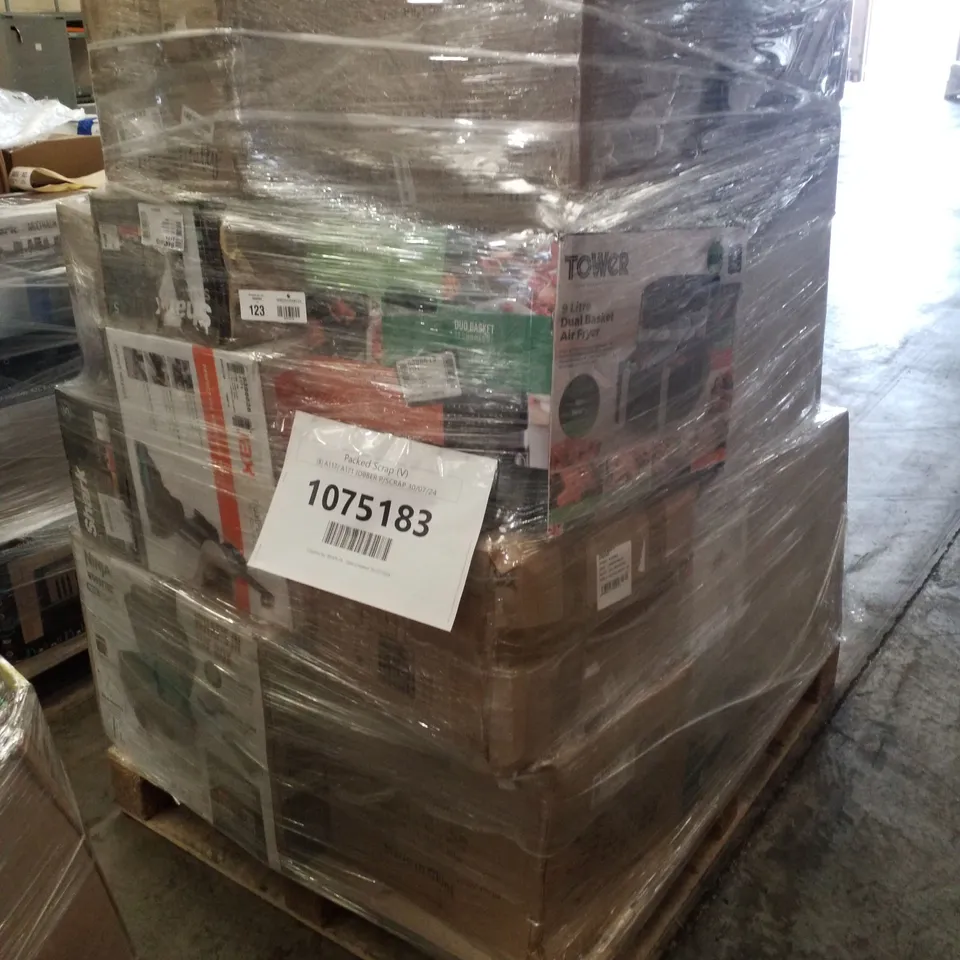 PALLET OF APPROXIMATELY 21 UNPROCESSED RAW RETURN HOUSEHOLD AND ELECTRICAL GOODS TO INCLUDE;