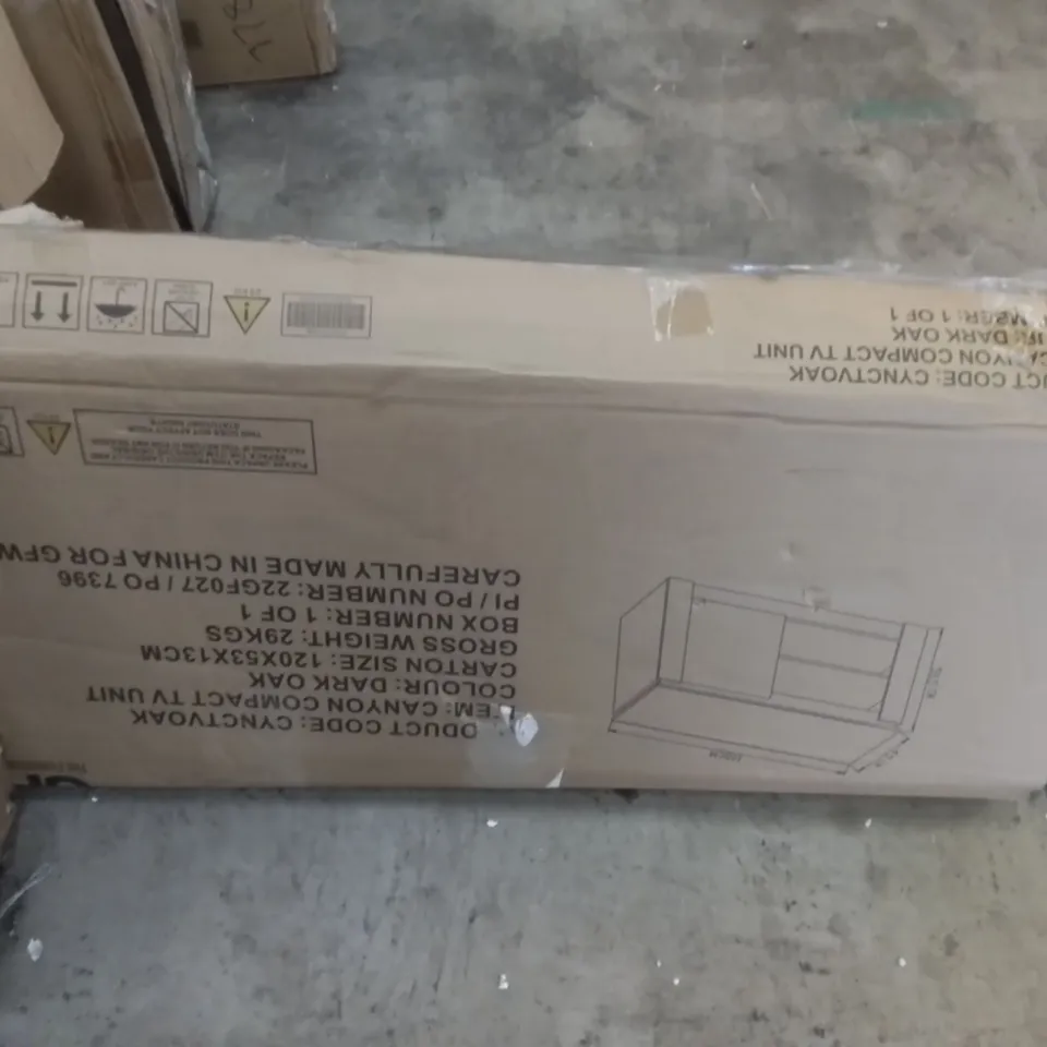 BOXED CANYON TV UNIT - DARK OAK EFFECT (1 BOX)