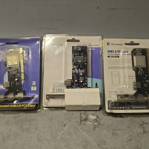 BOX OF APPROXIMATELY 12 ASSORTED ITEMS TO INCLUDE - DYNAMODE USB2 PCI CARD , DYNAMODE 4 PORT HIGH SPEED USB 2.0 PCI CARD ETC