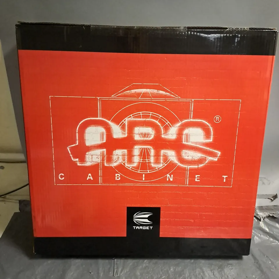 BOXED ARC WORLD CHAMPIONSHIP DARTBOARD WITH CABINET