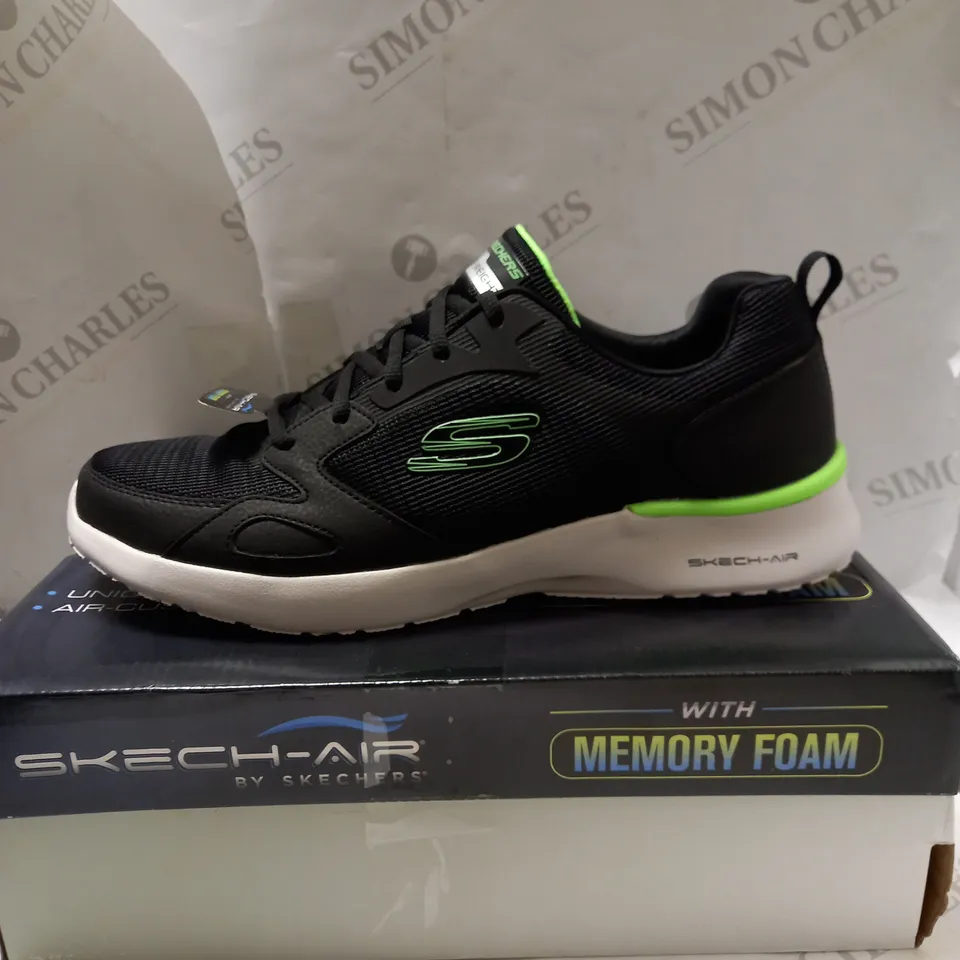 SKECHERS SKECH-AIR MEN'S BLACK TRAINERS - SIZE 11