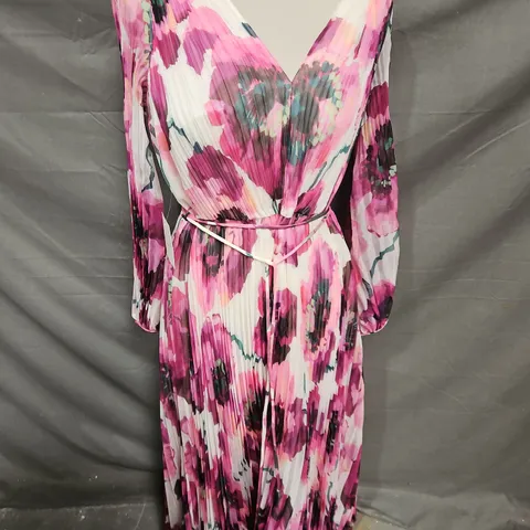 PHASE EIGHT PETITE NATALIA DRESS IN PINK MULTI SIZE 14