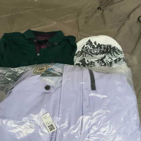 APPROXIMATELY 25 ASSORTED CLOTHING PRODUCTS IN VARIOUS STYLES & SIZES TO INCLUDE JACKETS, T-SHIRTS, DRESSES ETC