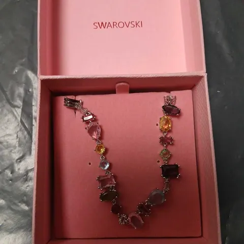 SWAROVSKI MULTICOLOUR CRYSTAL BRACELET IN PINK BOX