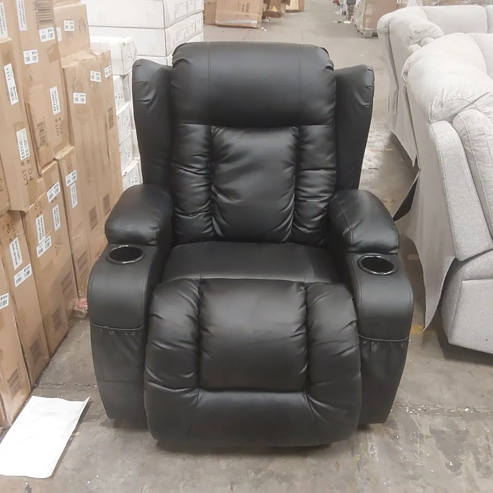 QUALITY DESIGNER FAUX LEATHER ELECTRIC RECLINING ARMCHAIR