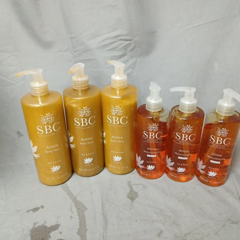 SBC 6 PIECE ARNICA BODY WASH & MOISTURISING GEL SET