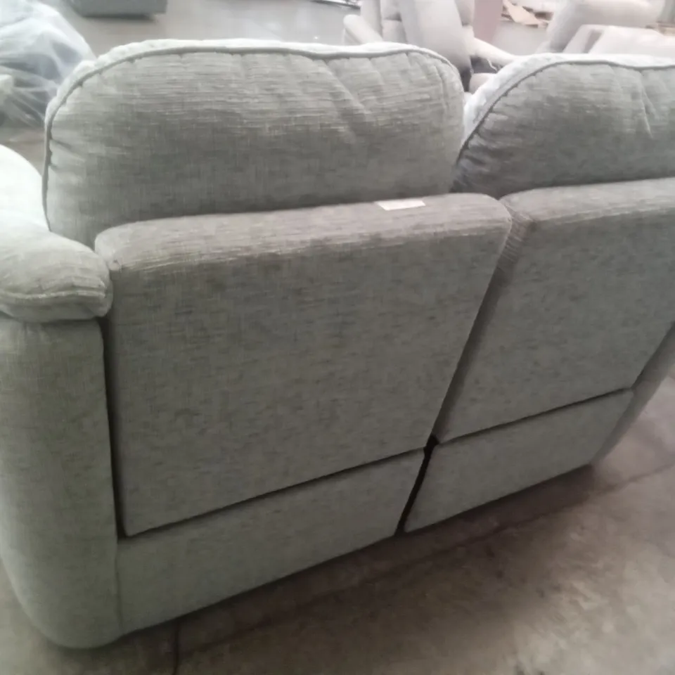 DESIGNER G PLAN MADE JACKSON 2 SEATER ELECTRIC RECLINER DBL SOFA - FARROW ICE FABRIC 