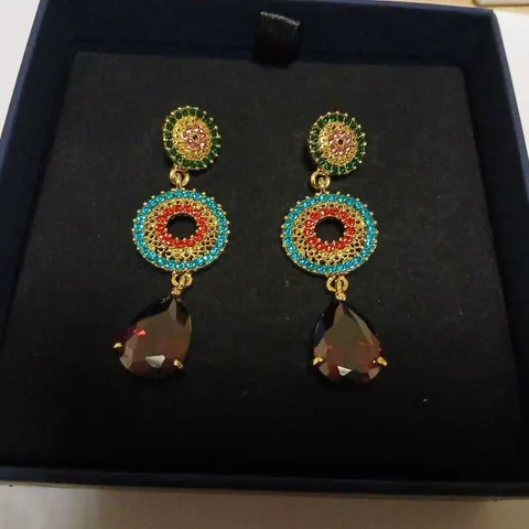 BUTLER & WILSON TRIPLE DROP EARRINGS 