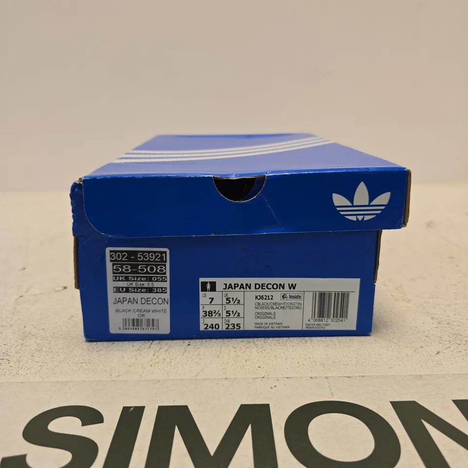 ADIDAS JAPAN DECON W SNEAKERS – BLACK/WHITE, UK 5.5