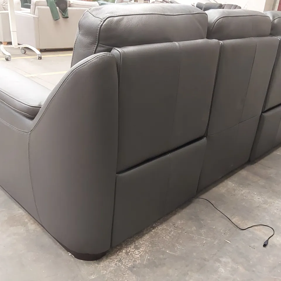 QUALITY DESIGNER ITALIAN MADE AVOLA LEATHER 3 PIECE ELECTRIC RECLINING 4 SEATER SOFA 