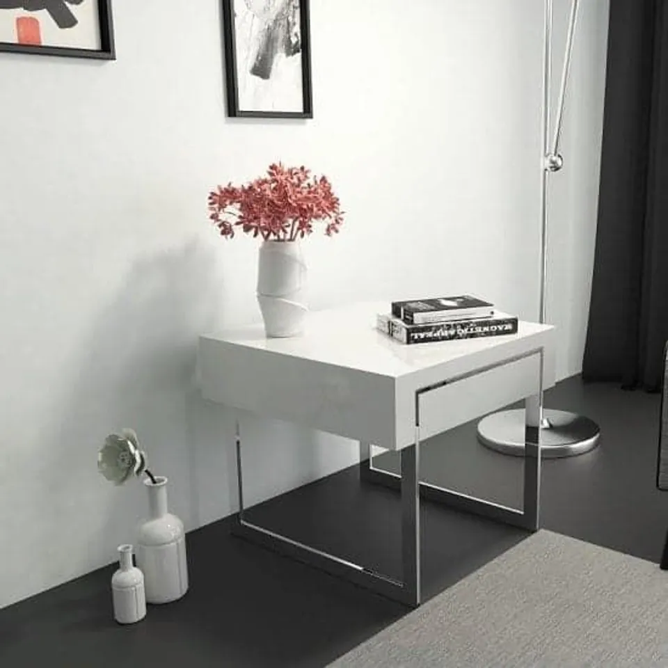 BOXED CASA LAMP TABLE WHITE GLOSS (1 BOX)