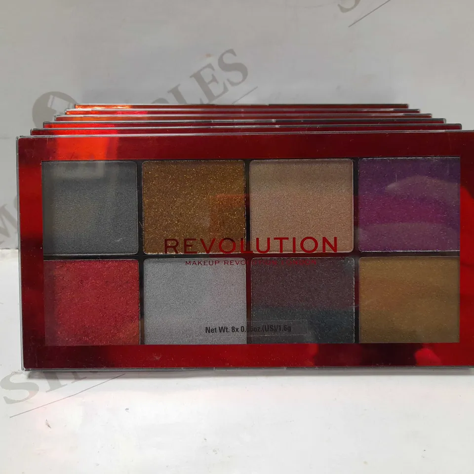 LOT OF 8 REVOLUTION MAKEUP POSESSED GLITTER PALETTES	