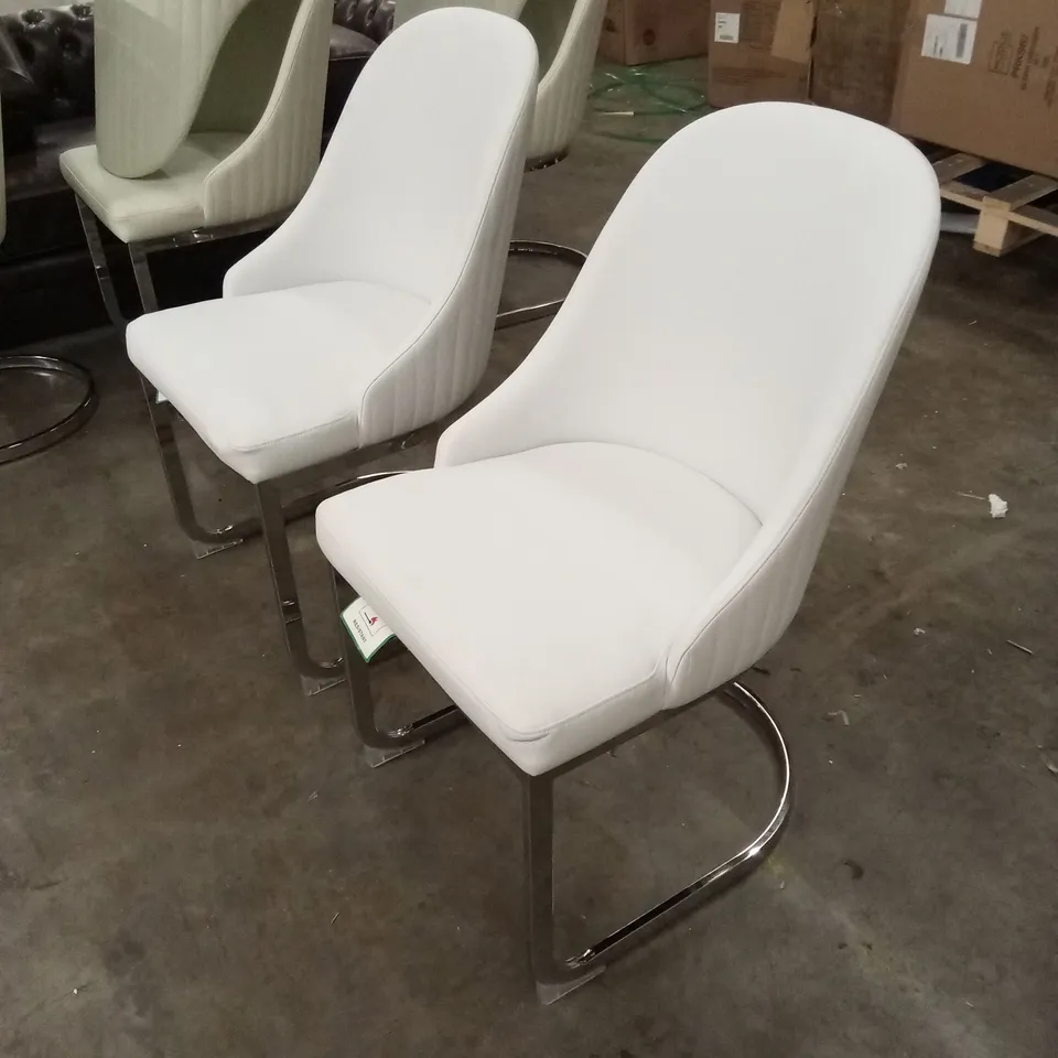 SET OF 2 RIVA DINING CHAIRS, PREMIUM FAUX LEATHER