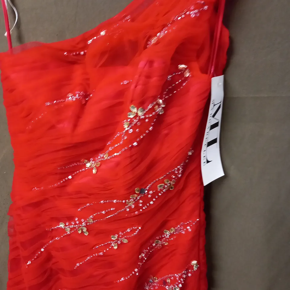MARGARET LEE RED EMBELLISHED OCCASIONAL DRESS - 14