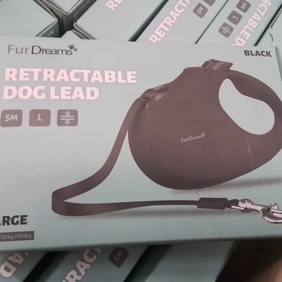 BOX CONTAINING APPROXIMATELY 20 BOXED FURDREAMS RETRACTABLE DOG/PET LEADS -LARGE-