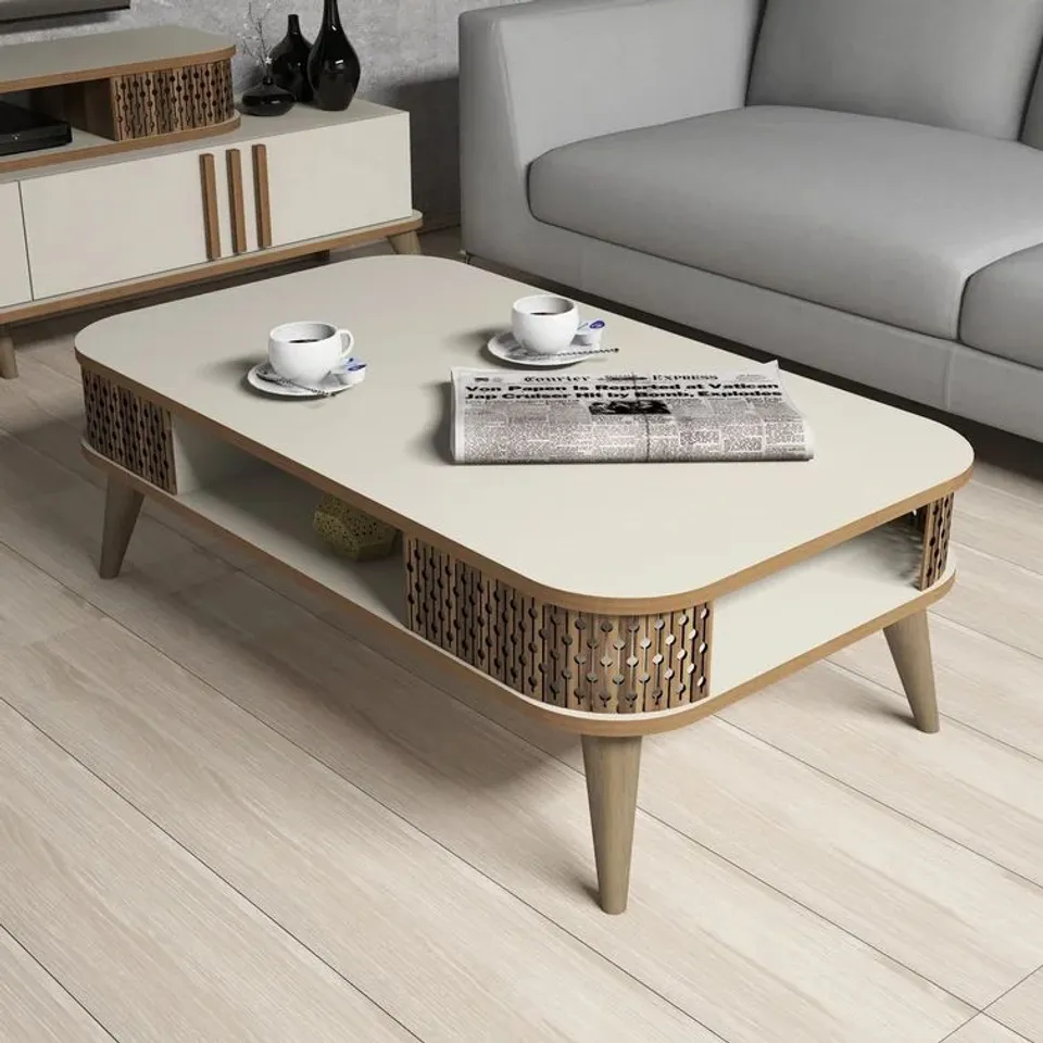 BOXED AKSHAY 4 LEGS COFFEE TABLE WITH STORAGE 