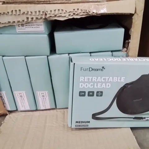 BOX CONTAINING LARGE QUANTITY OF BOXED RETRACTABLE DOG LEADS