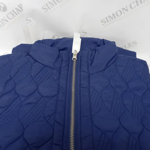 MARLA WYNNE QUILTED TOGGLE COAT IN TWILIGHT BLUE LARGE