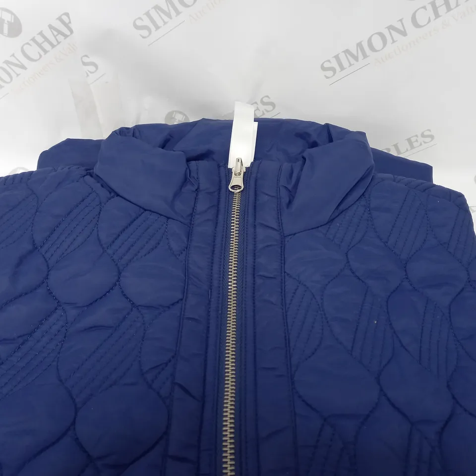 MARLA WYNNE QUILTED TOGGLE COAT IN TWILIGHT BLUE LARGE