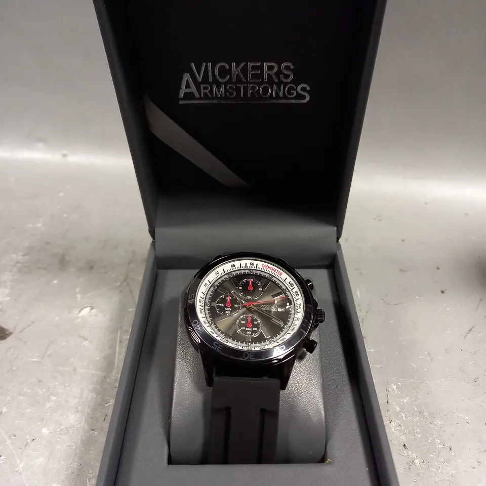 VICKERS ARMSTRONGS ESCAPADE BLACK DIAL WATCH 