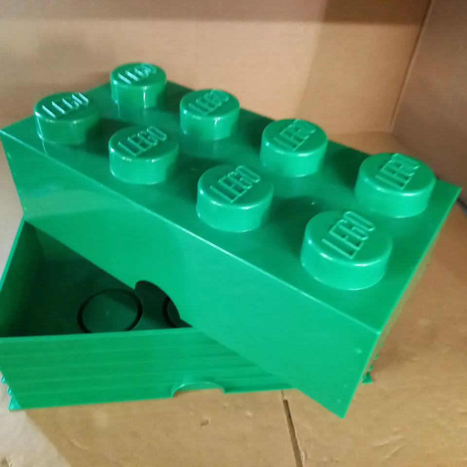GREEN LEGO STORAGE CRATE - 50X24X18CM