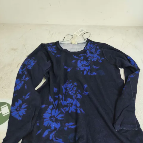 MUDFLOWER FLORAL PRINT JUMPER - NAVY - UK SIZE 10