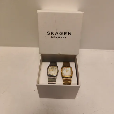 BOXED PAIR OF SKAGEN WRISTWATCHES