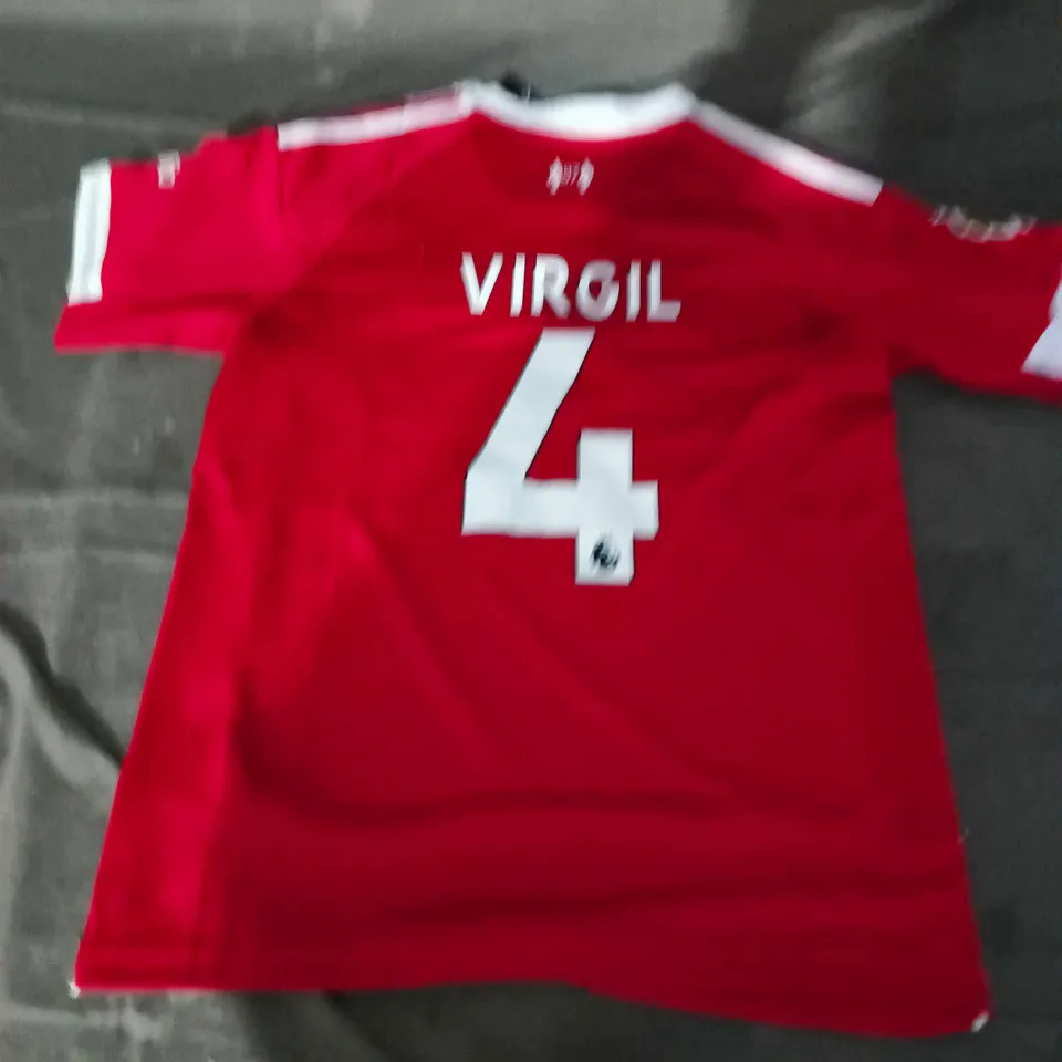 ADIDAS LIVERPOOL KIDS HOME JERSEY ANS SHORTS (#4 - VIRGIL) - UK 26