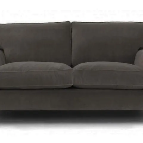 BOXED DESIGNER HEPBURN SLATE GREY FABRIC 3 SEATER SOFA