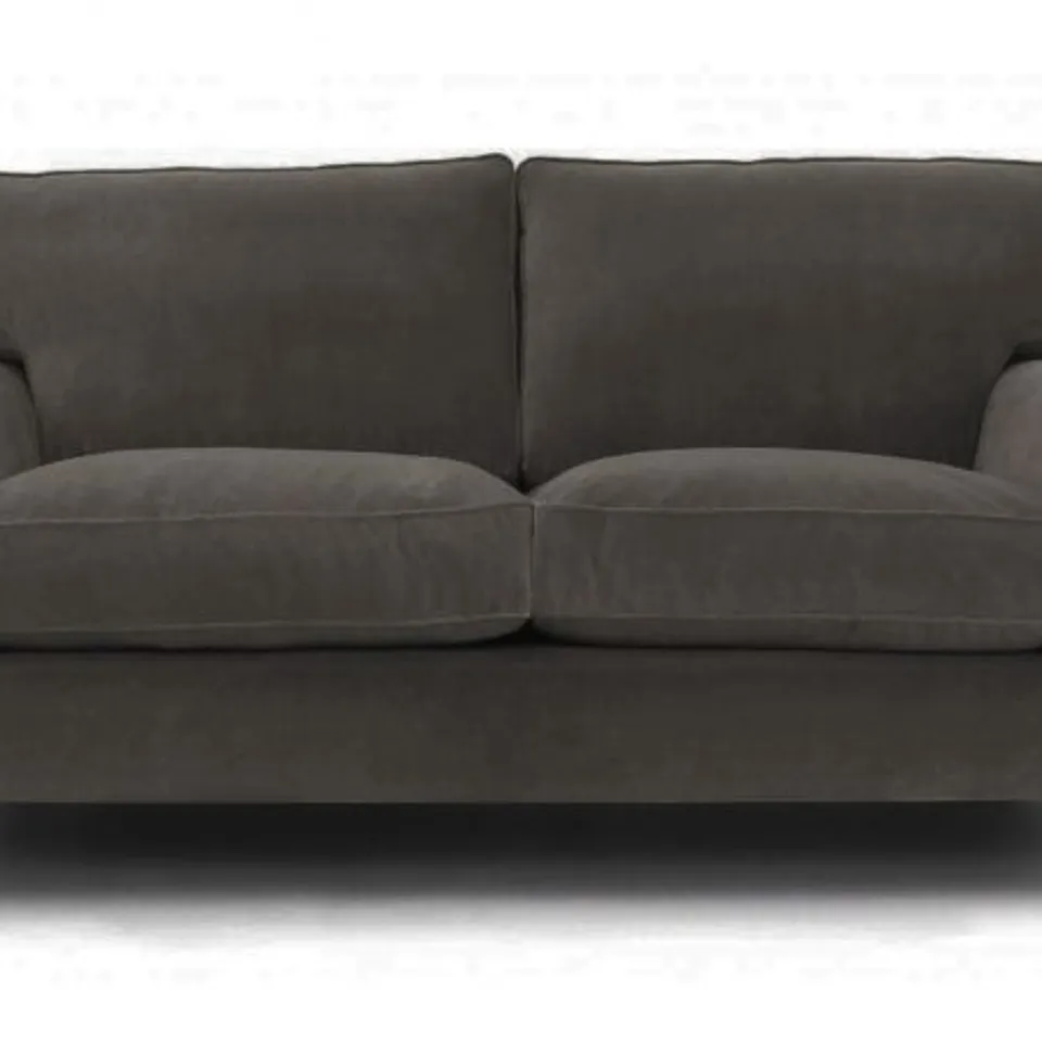 BOXED DESIGNER HEPBURN SLATE GREY FABRIC 3 SEATER SOFA