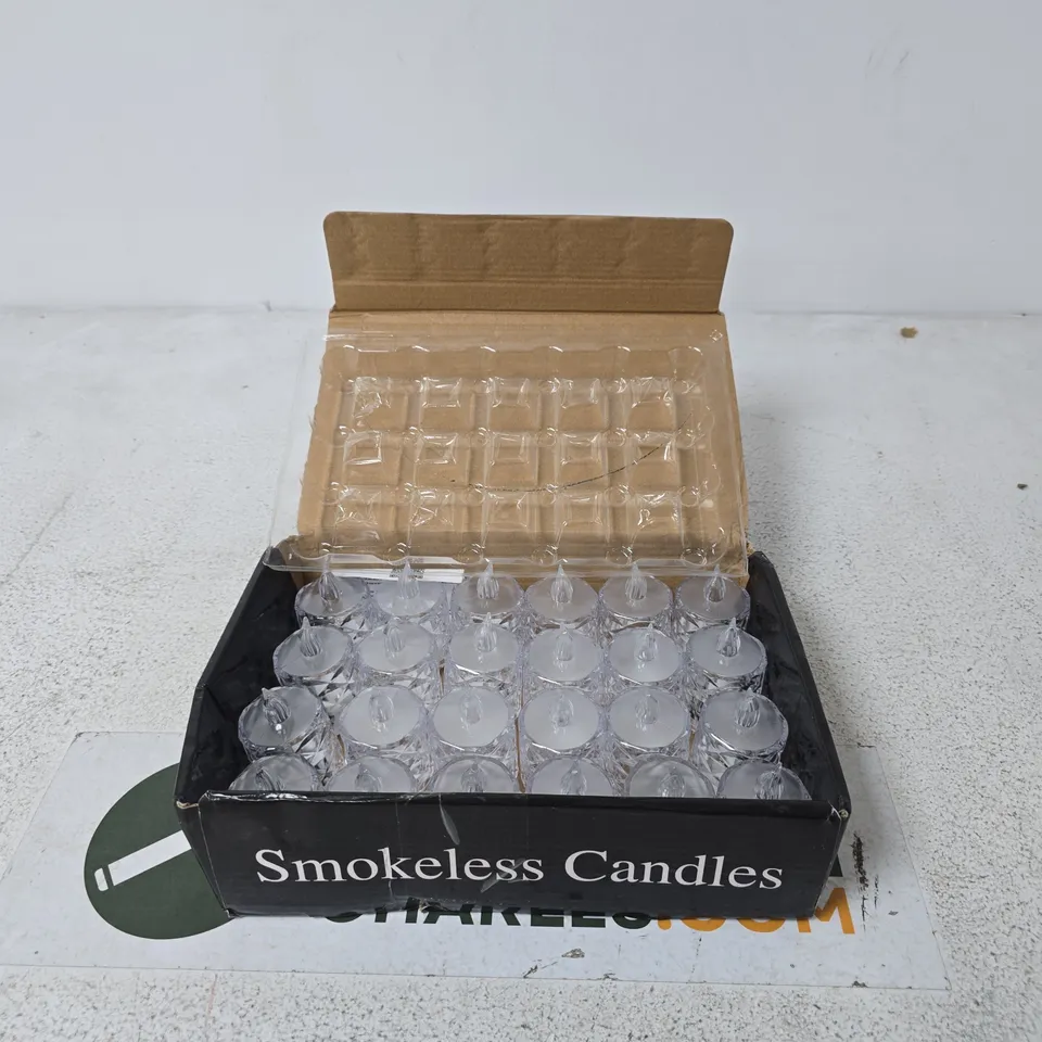 SMOKELESS CANDLES – GLASS TEALIGHT SET (BOXED)