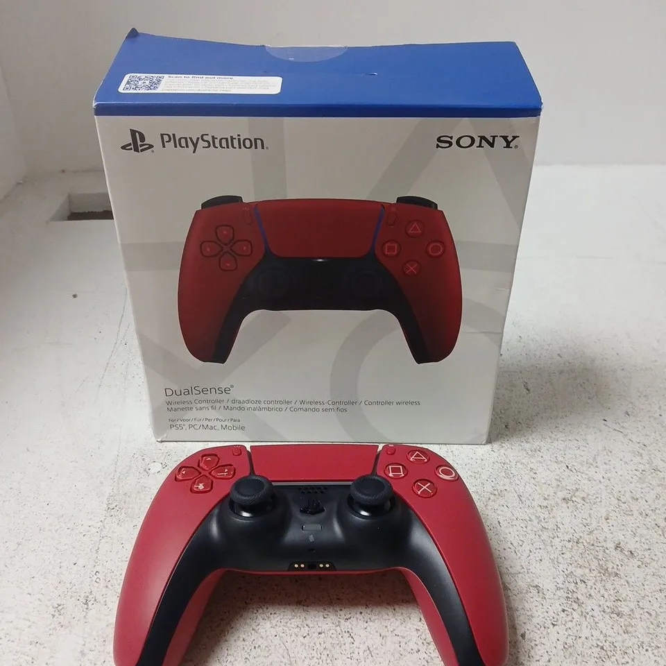 BOXED PLAYSTATION 5 DUALSENSE WIRELESS CONTROLLER – RED 
