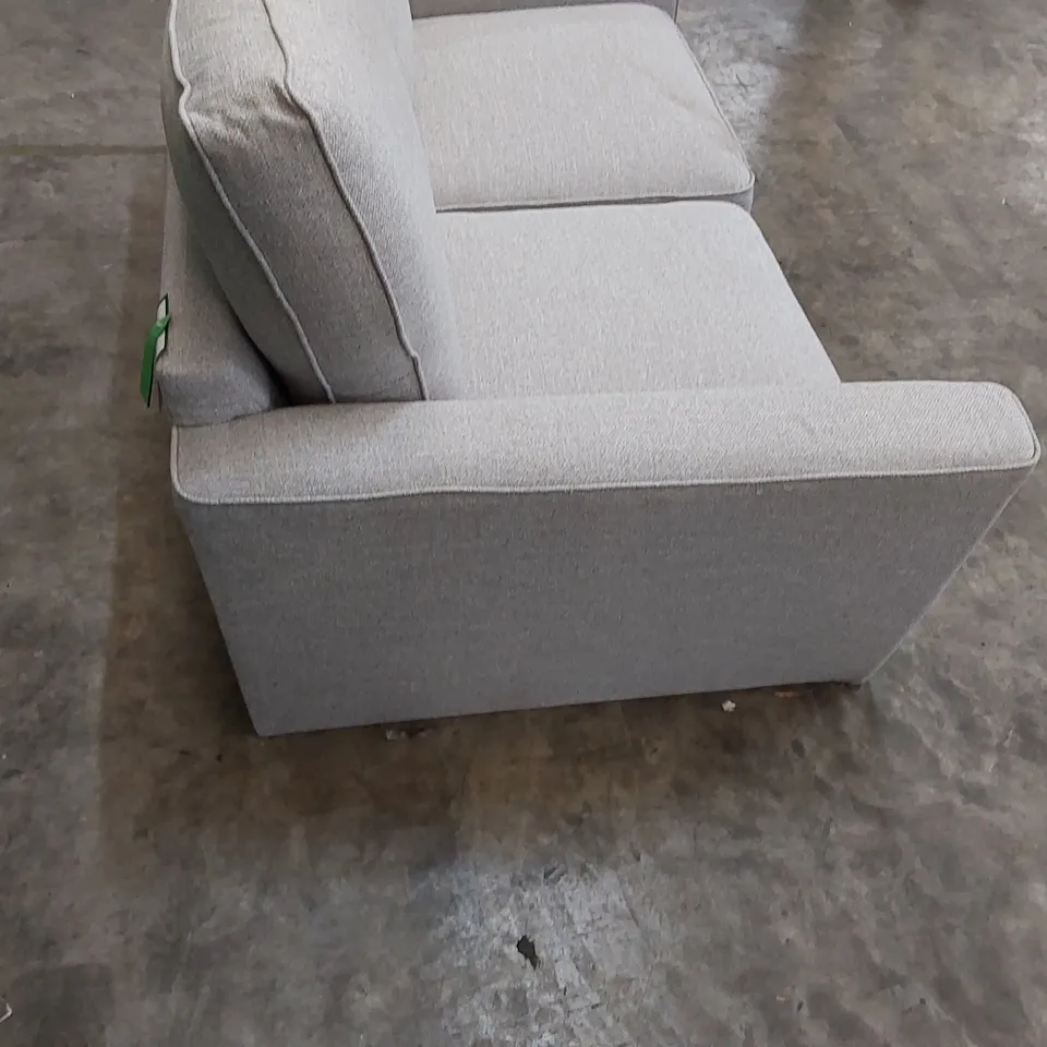 DESIGNER 2 SEATER SOFA IN GREY FABRIC