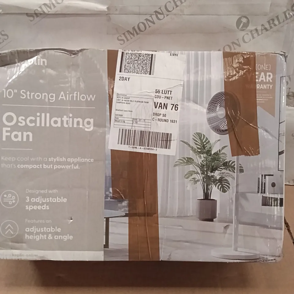 BOXED KEPLIN OSCILLATING 10" FAN