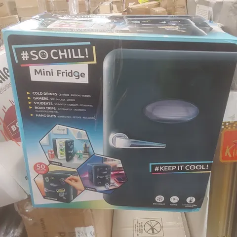 BOXED AND SEALED SO CHILL MINI FRIDGE 