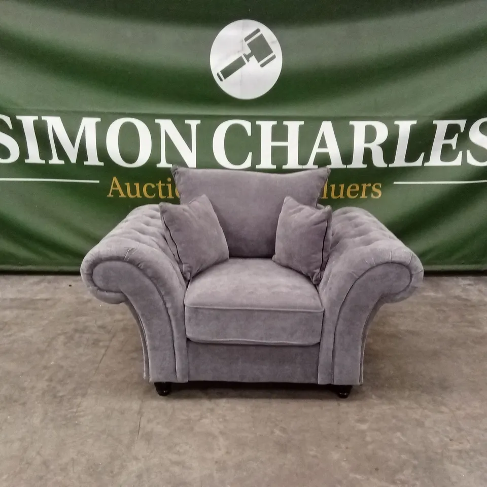 WINDSOR FABRIC ARMCHAIR - GREY RRP £699