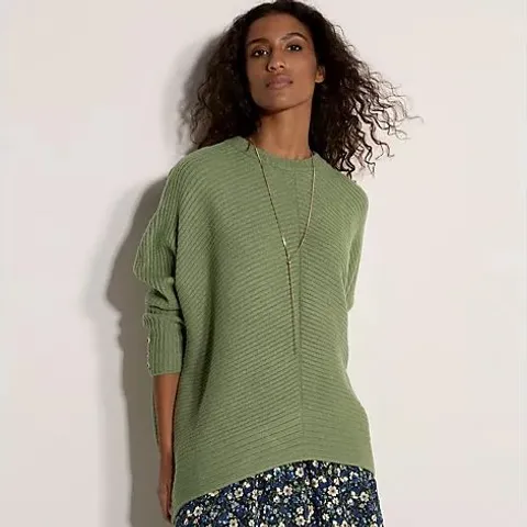 APRICOT CHEVRON HIGH-LOW JUMPER PISTACHIO LARGE