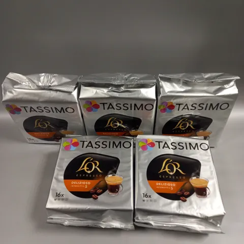 5 X SEALED TASSIMO L'OR ESPRESSO POD PACKS