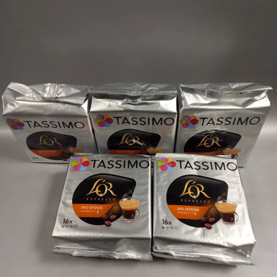 5 X SEALED TASSIMO L'OR ESPRESSO POD PACKS 
